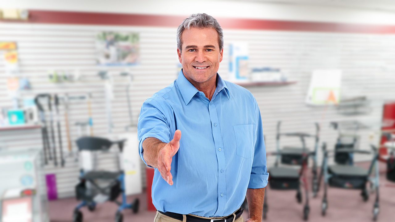 DMEPOS provider greeting a TCT inspector at his store